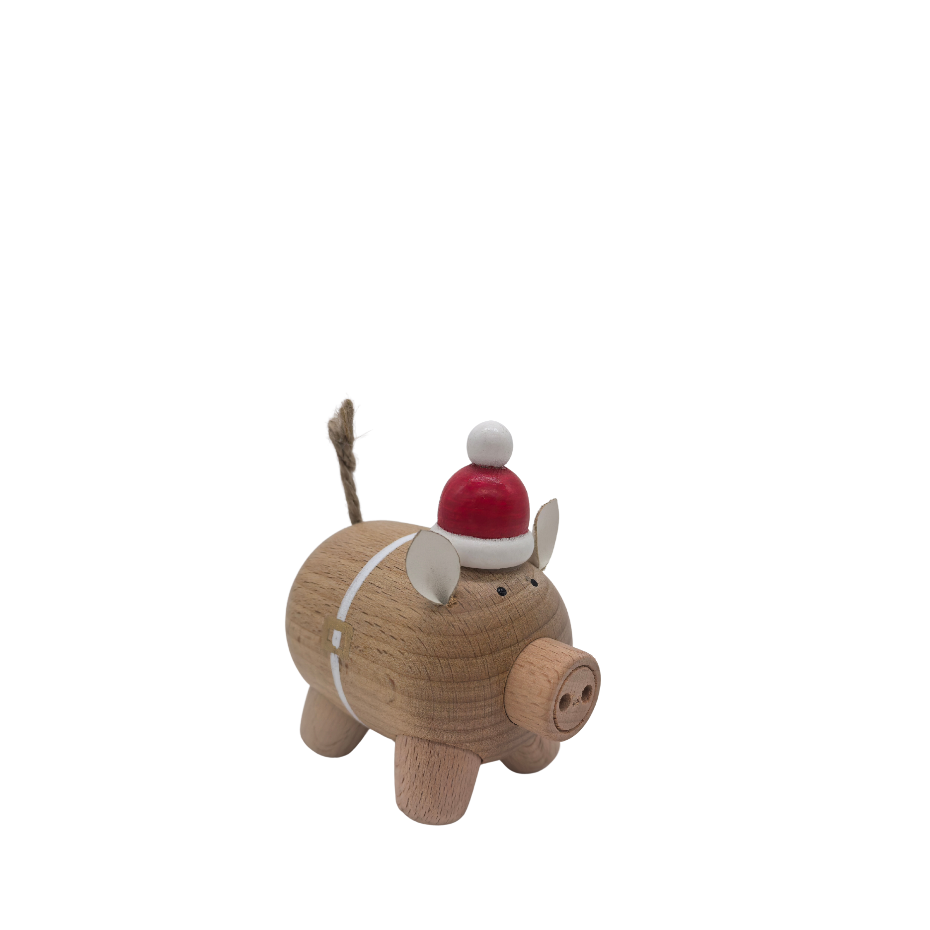 Schwein mit Weihnachtsmütze